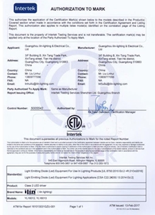 ETL certificate